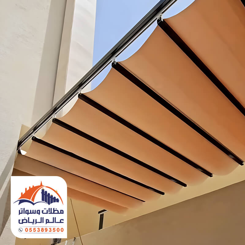 مظلات سحب يدوي من مؤسسة مظلات وسواتر عالم الرياض