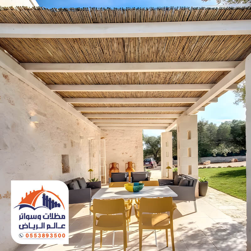 تركيب مظلات خيزران للحدائق