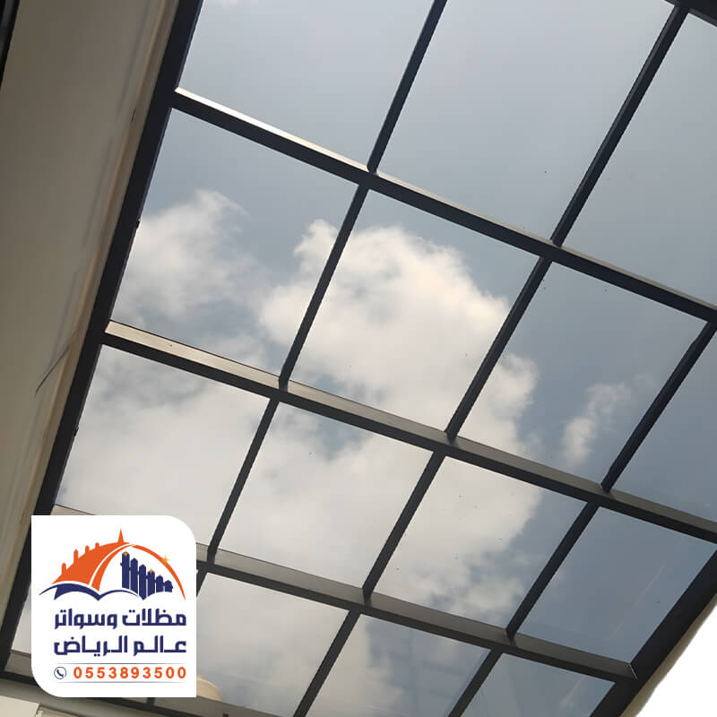 مظلات ارتداد ثلجي شفاف من مؤسسة مظلات وسواتر عالم الرياض