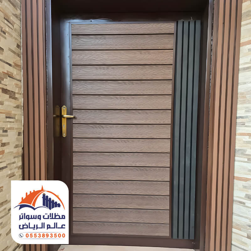 ابواب حديد خشبية